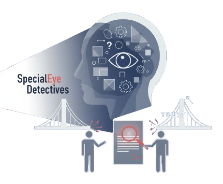 Specialeye detectives logo with eye analysis and surveillance theme.